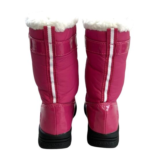 Totes Snow Boots Pink Quilted  Front Zip Faux Fur Winter Warm Boot Sz 7 Frozen - Picture 6 of 12